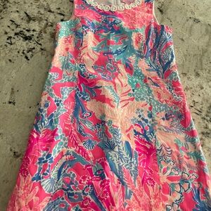 Lilly Pulitzer Pink and Blue Dress with White Accents